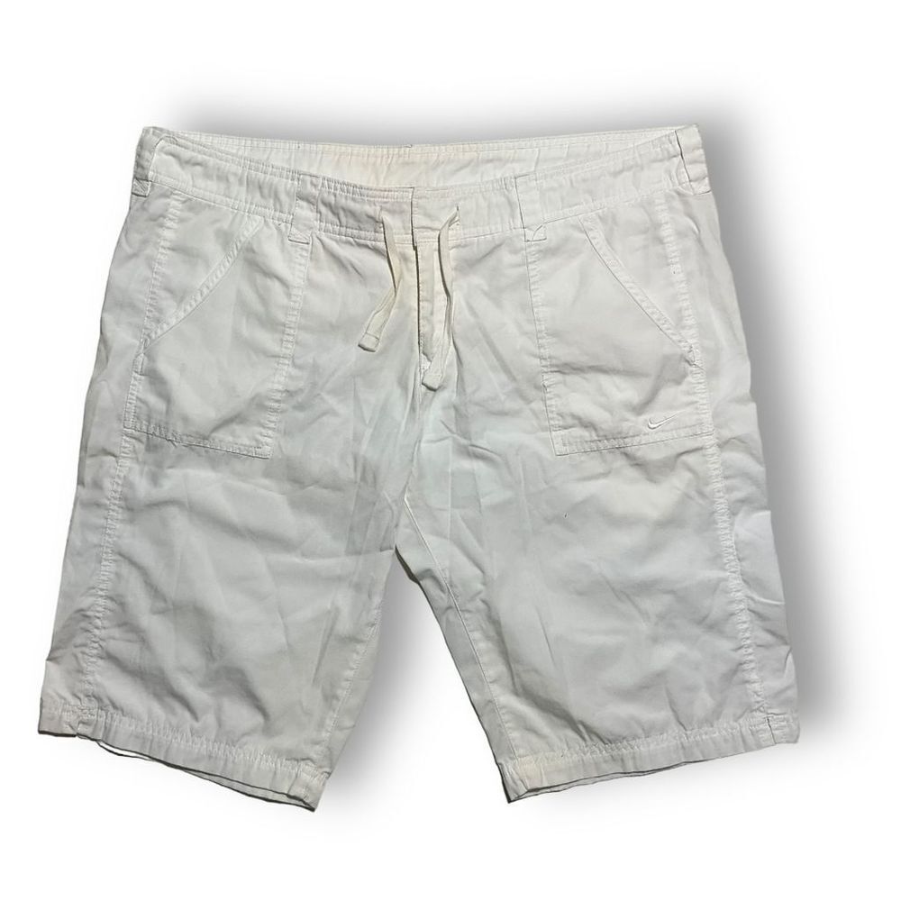 Nike womans XL White Mesh‎ Shorts Polyester Cotton Blend Athletic Gym Wear